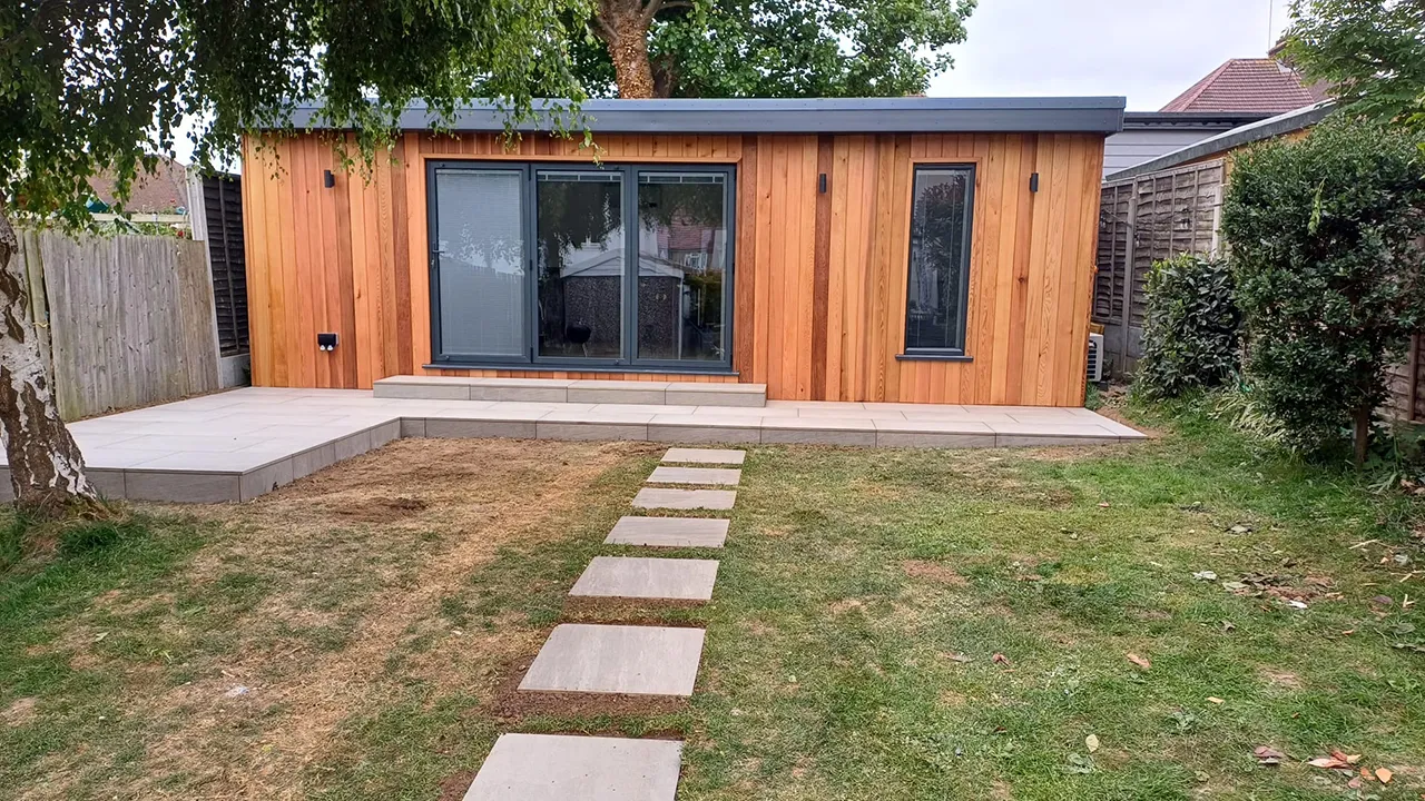 cedar cladding modern garden rooms